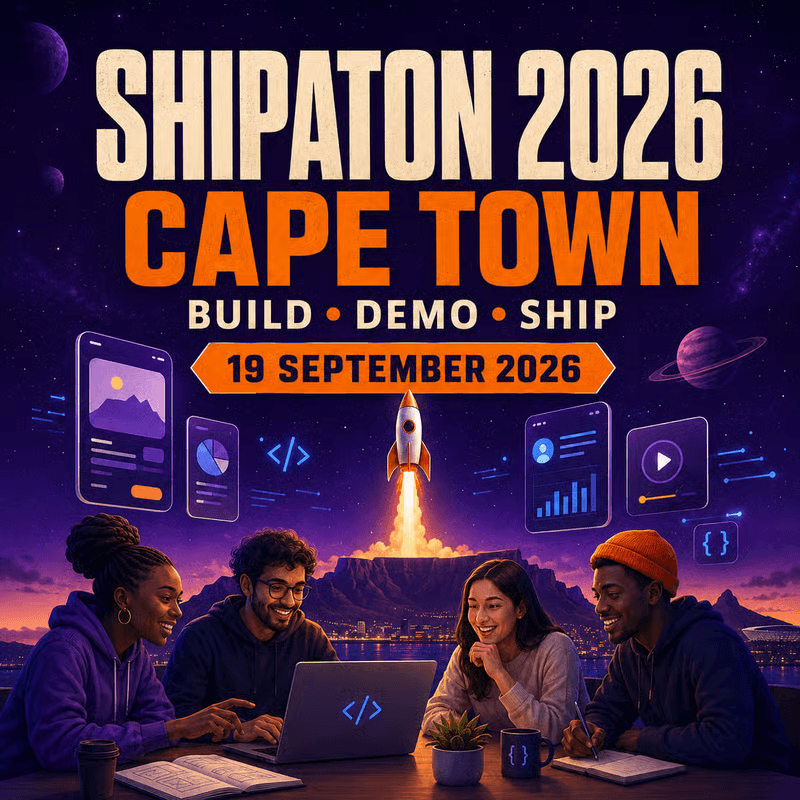 Cape Town Shipaton 2026 Build, Demo and Ship event artwork.