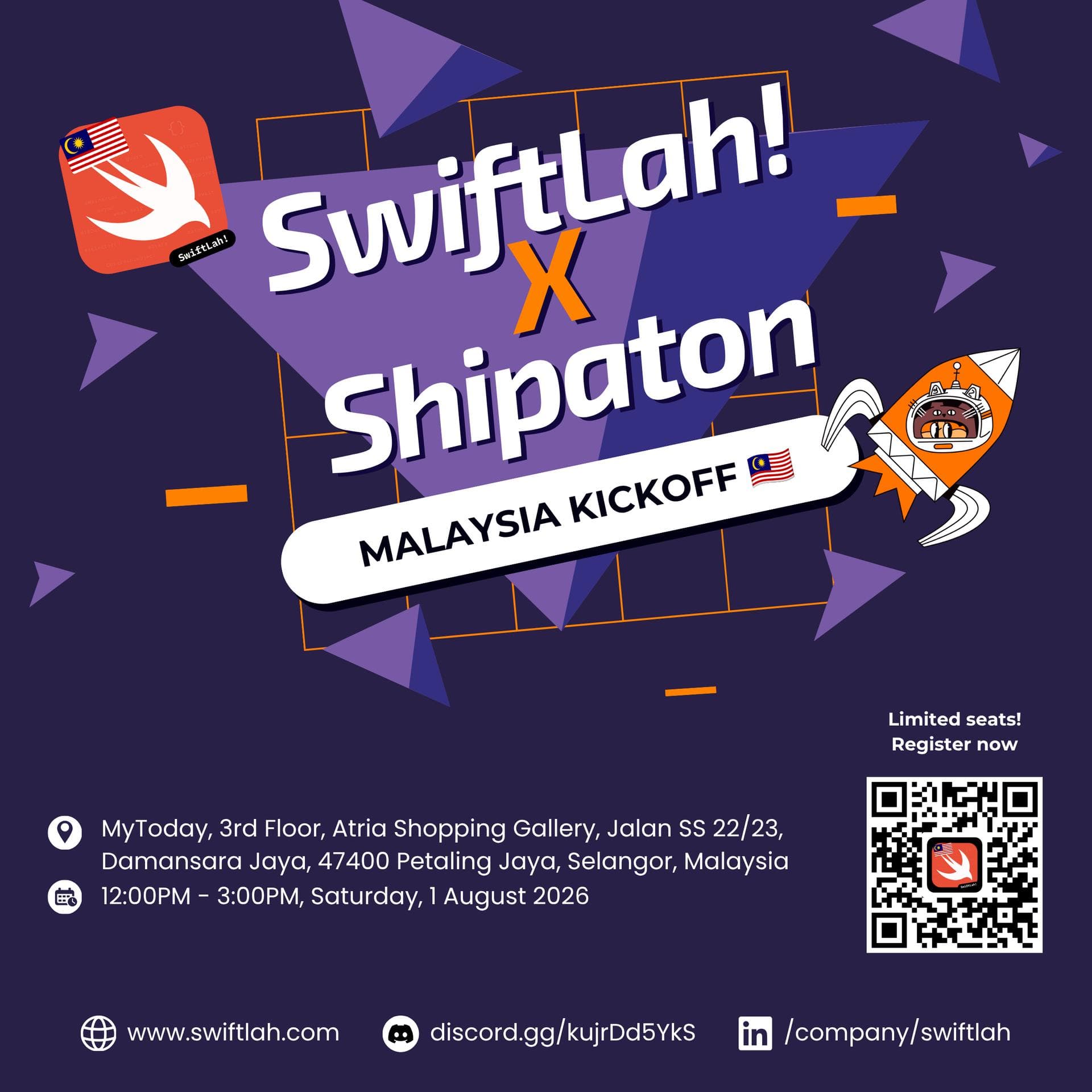 SwiftLah! × Shipaton Malaysia Kickoff event artwork.