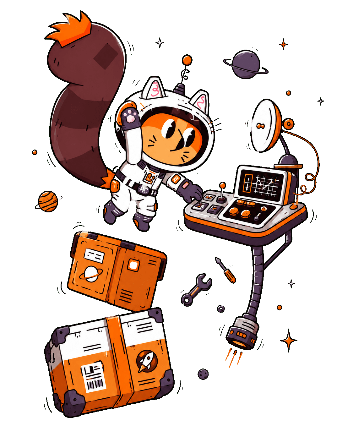 Shippy working on an app at a laptop